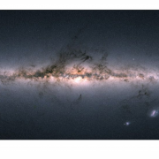 Figure 1. The dark clouds are full of molecules, but they cannot be seen in the visible, since dust particles block visible light. Radio waves can penetrate these clouds and molecular spectra identified.
